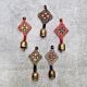 Handcrafted Copper Bell Charms Set of 5 Decorative Hangings